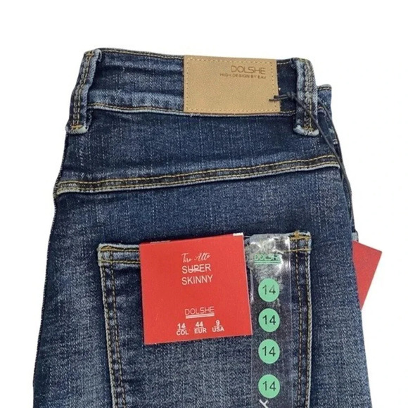 Colombian Jeans High Waisted Button fly Skinny Jeans Dark Wash Stretch Fitted 9 - Picture 4 of 9